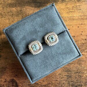 David Yurman Albion Cufflinks w/ Blue Topaz & 14K Yellow Gold - ISSUES